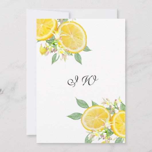 Invitation à la douche nuptiale d'été Boho Lemon (Dos)