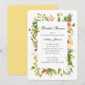Invitation à la douche nuptiale d'été. Fleurs de j (Devant / Derrière)