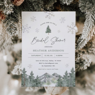 Invitation à la douche nuptiale d'hiver de Pine de