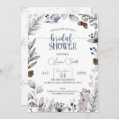 Invitation à la douche nuptiale d'hiver Floral (Devant / Derrière)