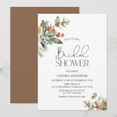 Invitation à la douche nuptiale d'hiver Floral (Devant / Derrière)