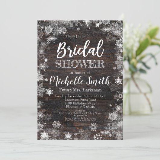 Invitation à la douche nuptiale d'hiver, nuptiale (Debout devant)