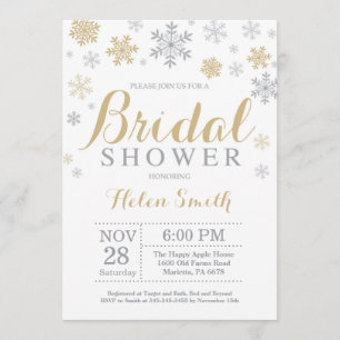 Invitation à la douche nuptiale d'hiver Snowflake