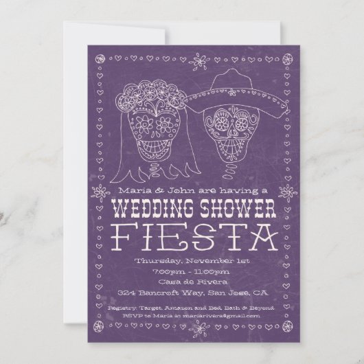 Invitation à la douche nuptiale Dia de los Muertos (Devant)