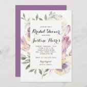 Invitation à la douche nuptiale d'Iris, pansies (Devant / Derrière)