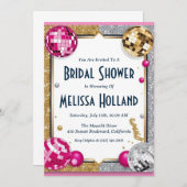 invitation à la douche nuptiale disco (Devant / Derrière)