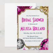 invitation à la douche nuptiale disco (Devant / Derrière)