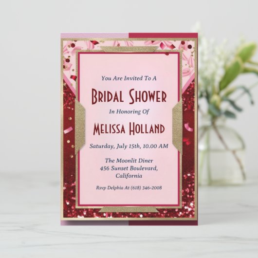 invitation à la douche nuptiale disco (Debout devant)