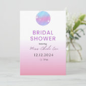 Invitation à la douche nuptiale Disco Ball moderne (Debout devant)