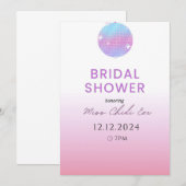 Invitation à la douche nuptiale Disco Ball moderne (Devant / Derrière)