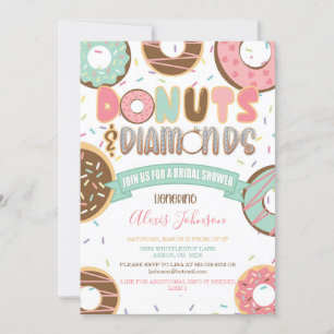 Invitation à la douche nuptiale Donuts & Diamonds