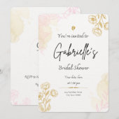 invitation à la douche nuptiale d'or rustique (Devant / Derrière)