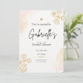 invitation à la douche nuptiale d'or rustique (Debout devant)