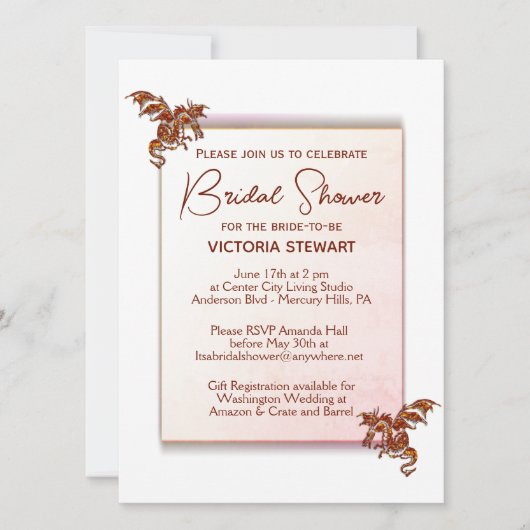 Invitation à la douche nuptiale Dragon (Devant)