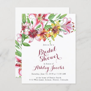 Invitation à la douche nuptiale du bouquet de fleu