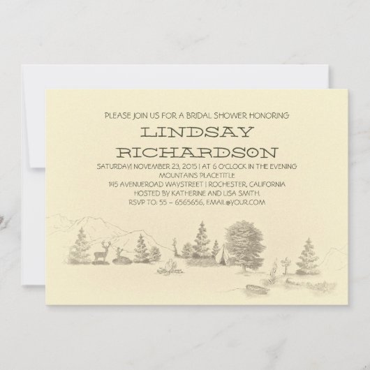 Invitation à la douche nuptiale du camping (Devant)