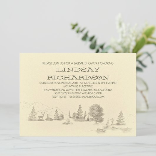 Invitation à la douche nuptiale du camping (Debout devant)