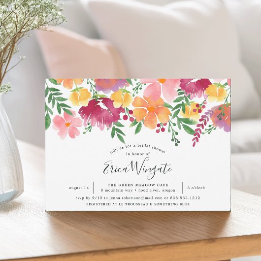 Invitation à la douche nuptiale du coquelicot de C