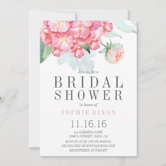 Invitation à la douche nuptiale du jardin (Devant)