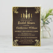 Invitation à la douche nuptiale du lustre d'or Vin (Debout devant)