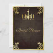 Invitation à la douche nuptiale du lustre d'or Vin (Dos)