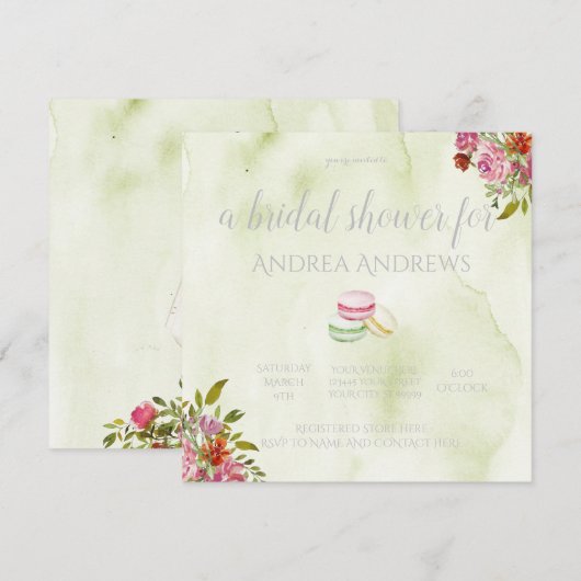Invitation à la douche nuptiale du Macaroon (Devant / Derrière)