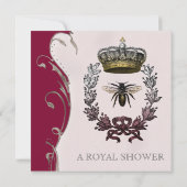 Invitation à la douche nuptiale du Mariage royal Q (Dos)