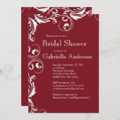 Invitation à la douche nuptiale du Maroon d'élégan (Devant / Derrière)