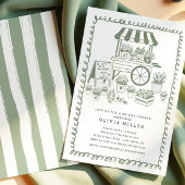 Invitation à la douche nuptiale du panier à fleurs