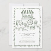 Invitation à la douche nuptiale du panier à fleurs (Devant)