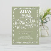 Invitation à la douche nuptiale du panier à fleurs (Debout devant)