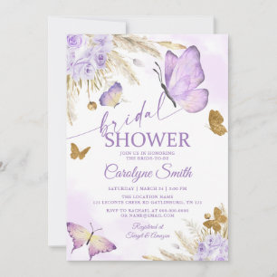 Invitation à la douche nuptiale du papillon Boho