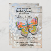 Invitation à la douche nuptiale du papillon de pri (Devant / Derrière)