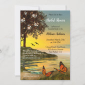 Invitation à la douche nuptiale du papillon floral (Devant)