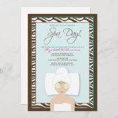 Invitation à la douche nuptiale du Spa (bleu) (Devant / Derrière)