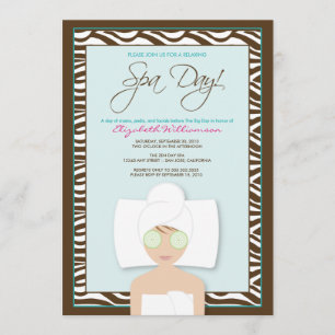 Invitation à la douche nuptiale du Spa (bleu)