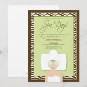 Invitation à la douche nuptiale du Spa (vert) (Devant / Derrière)