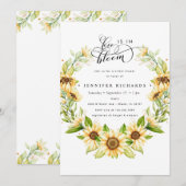 Invitation à la douche nuptiale du tournesol (Devant / Derrière)