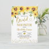 Invitation à la douche nuptiale du tournesol jaune (Debout devant)