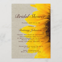 Invitation à la douche nuptiale du tournesol Linen