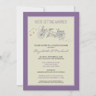 Invitation à la douche nuptiale d'un couple de cyc