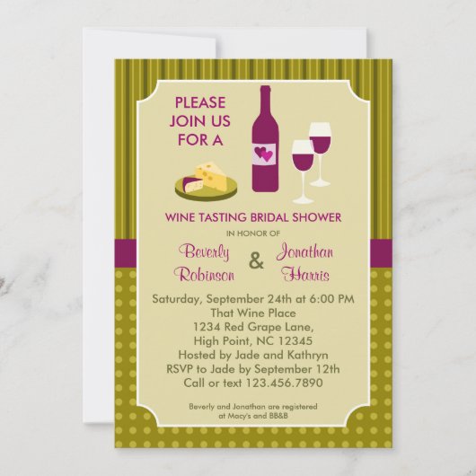 Invitation à la douche nuptiale d'un couple pour d (Devant)