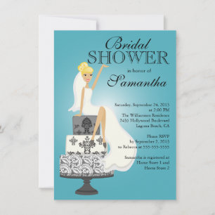 Invitation à la douche nuptiale d'une mariée de Bl