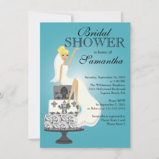 Invitation à la douche nuptiale d'une mariée de Bl