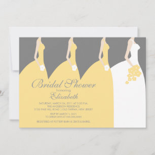 Invitation à la douche nuptiale d'une mariée jaune