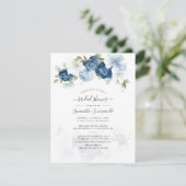 Invitation à la douche nuptiale Dusty Blue Floral (Debout devant)