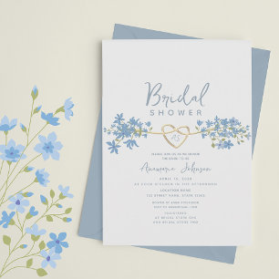 Invitation à la douche nuptiale Dusty Blue Floral