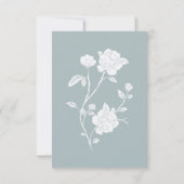 Invitation à la douche nuptiale Dusty Blue Rose (Dos)