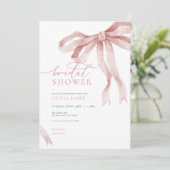 Invitation à la douche nuptiale Dusty Pink Bow (Debout devant)