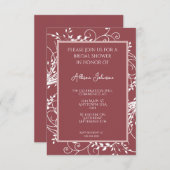 Invitation à la douche nuptiale Dusty Rose (Devant / Derrière)